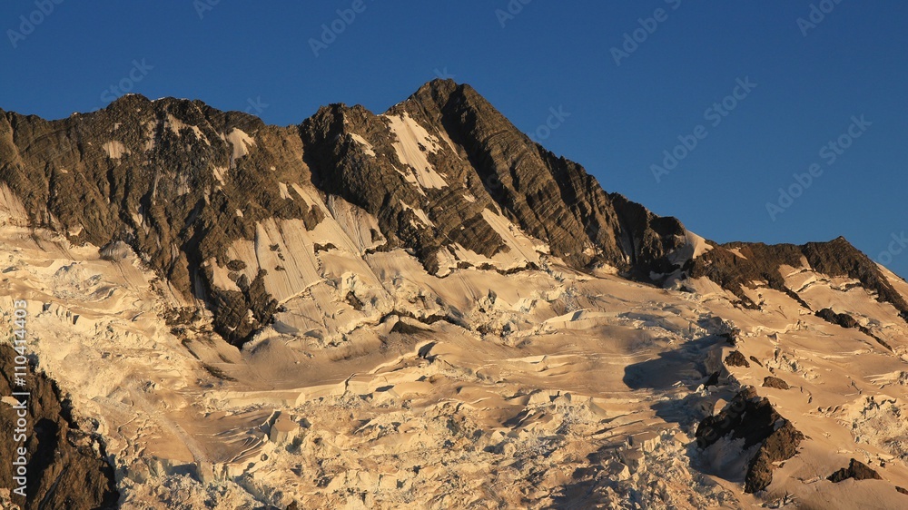 Peak of Mt Sefton and glacier