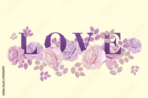 love poster template rose v...