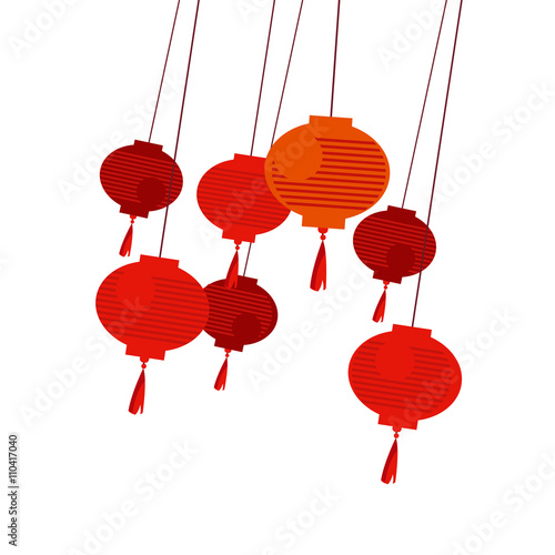 chinese red lantern vector illustration