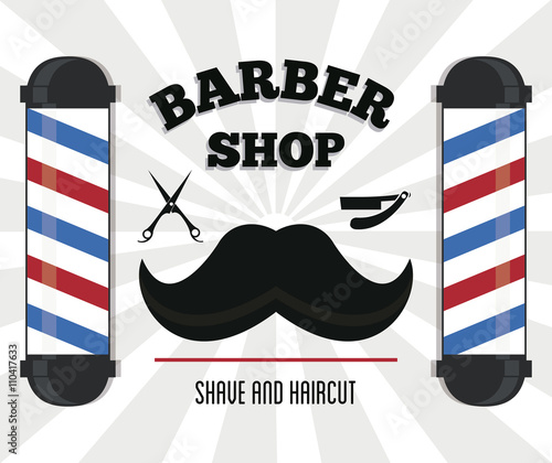 Barber shop design. hair salon. Stylist icon, vector illustration