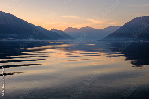 Sea waves at sunset