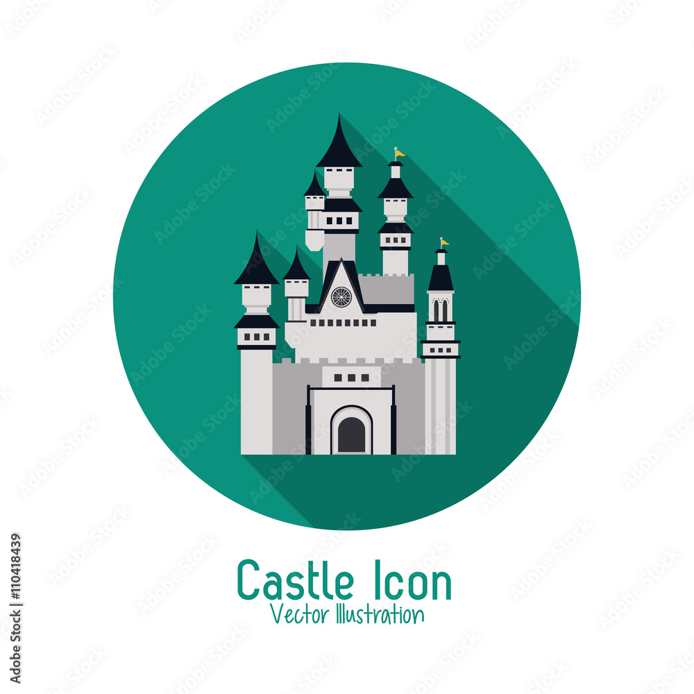 Castle icon. Palace design. Flat illustration, vector Castle icon. Palace design. Flat illustration, vector