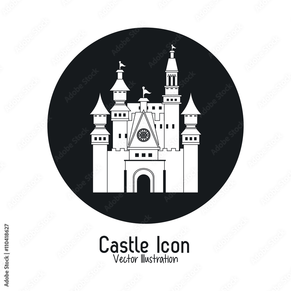 Fototapeta premium Castle icon. Palace design. Flat illustration, vector