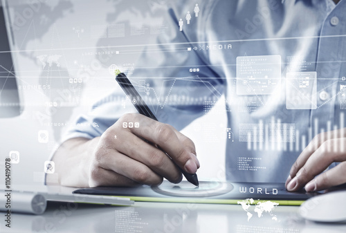 Handsome designer at work