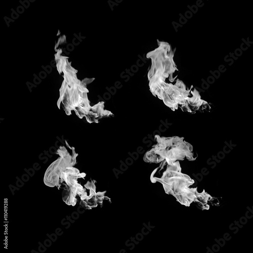 Abstract white smoke isolated on black