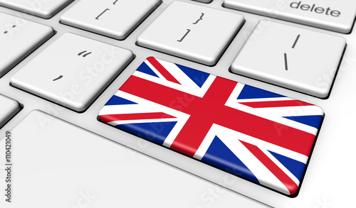 British Flag On Computer Keyboard