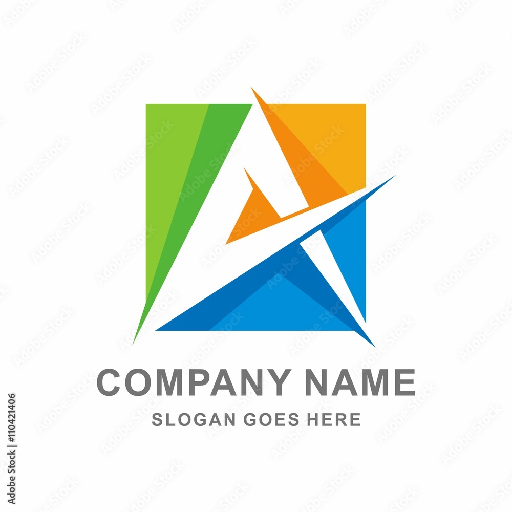 Monogram Letter A Square Vector Logo Template Monogram Letter A Square Vector Logo Template