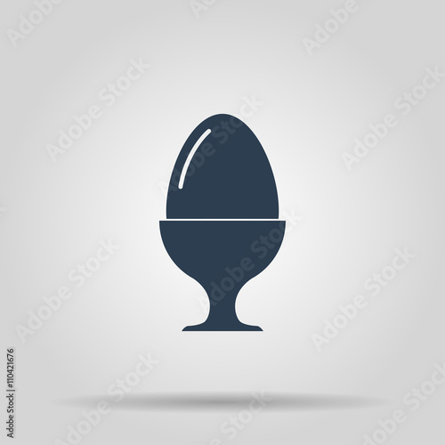Flat a boiled egg vector icon.