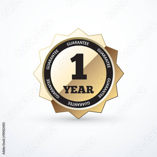 1 year guarantee gold sign