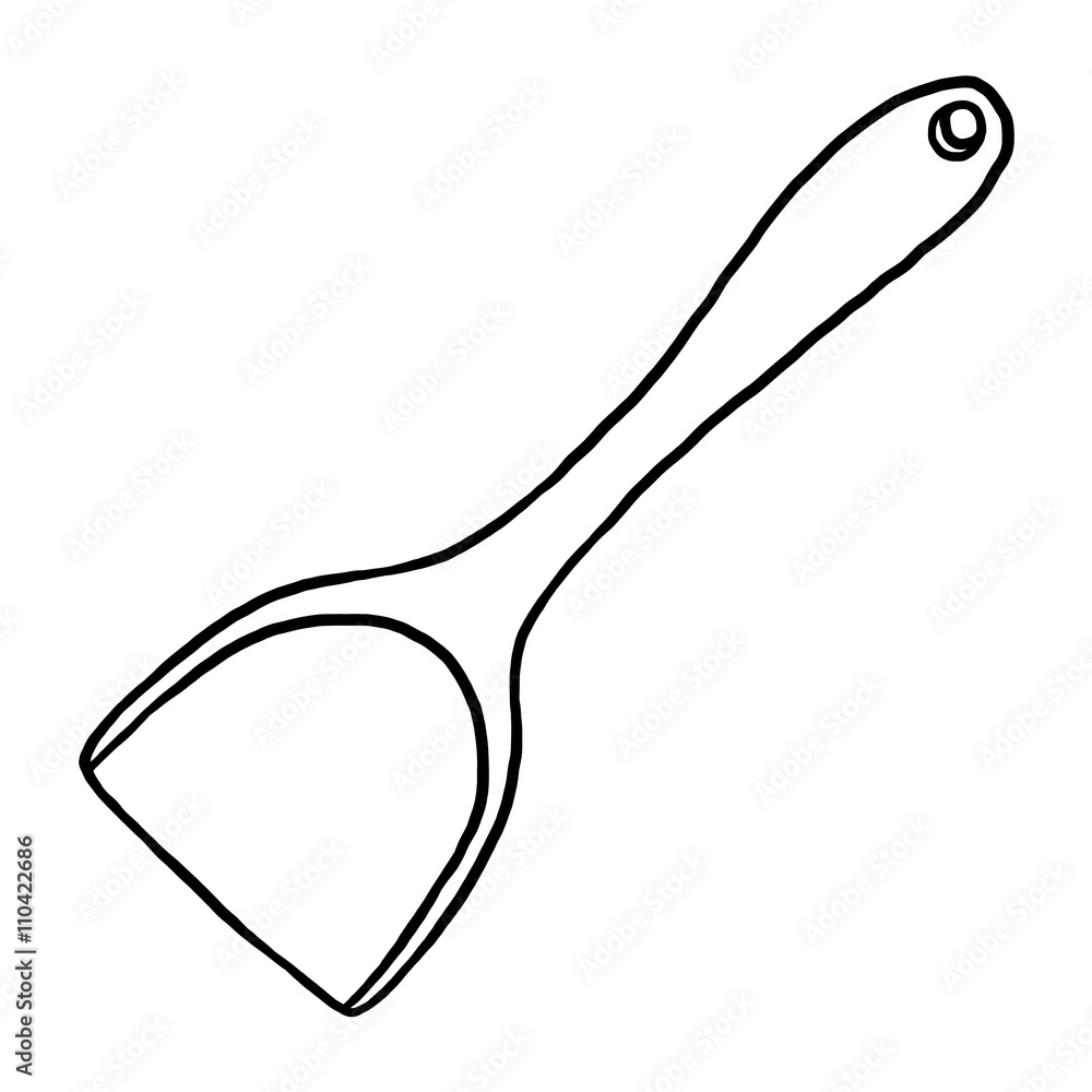 kitchen spade / cartoon vector and illustration, black and white, hand drawn, sketch style, isolated on white background. kitchen spade / cartoon vector and illustration, black and white, hand drawn, sketch style, isolated on white background.