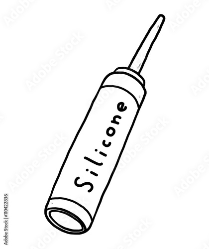 silicone tube / cartoon vector and illustration, black and white, hand drawn, sketch style, isolated on white background.