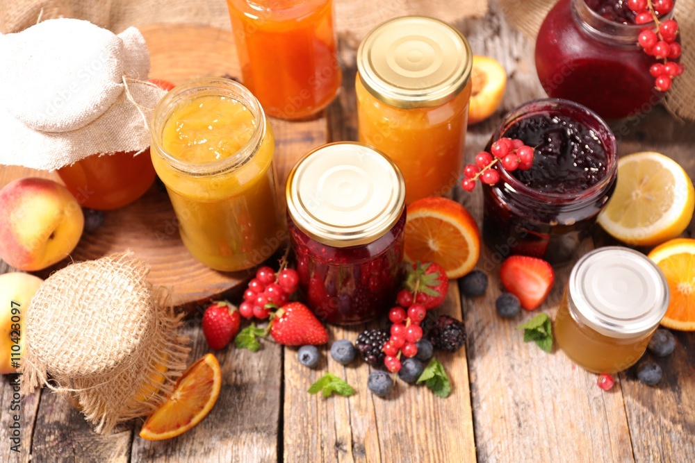 assortment fruit jam assortment fruit jam