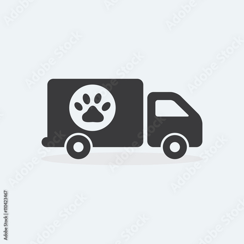 Pet Food Delivery Truck. Pets Mover Truck. Transport Service for Pets.Pet shop, Pet food and treats delivery. For Pet shop, Vet, Pet Clinic.