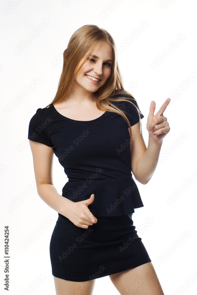 Happy busines woman in white background Happy busines woman in white background