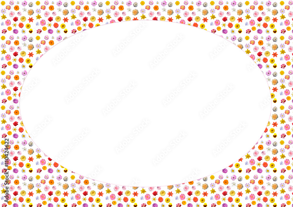 Festive frame of colorful flowers