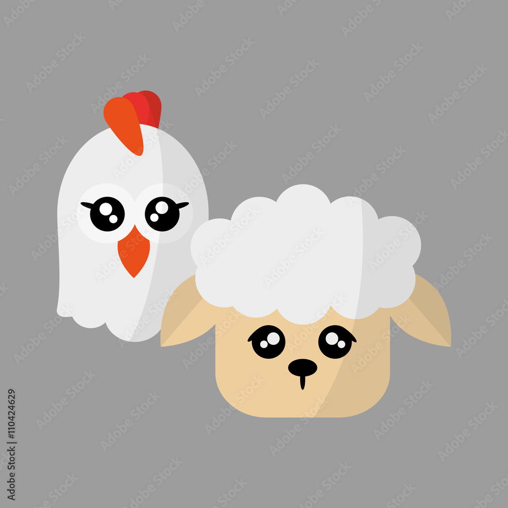 Fototapeta premium Animal face design. cartoon icon. vector illustration