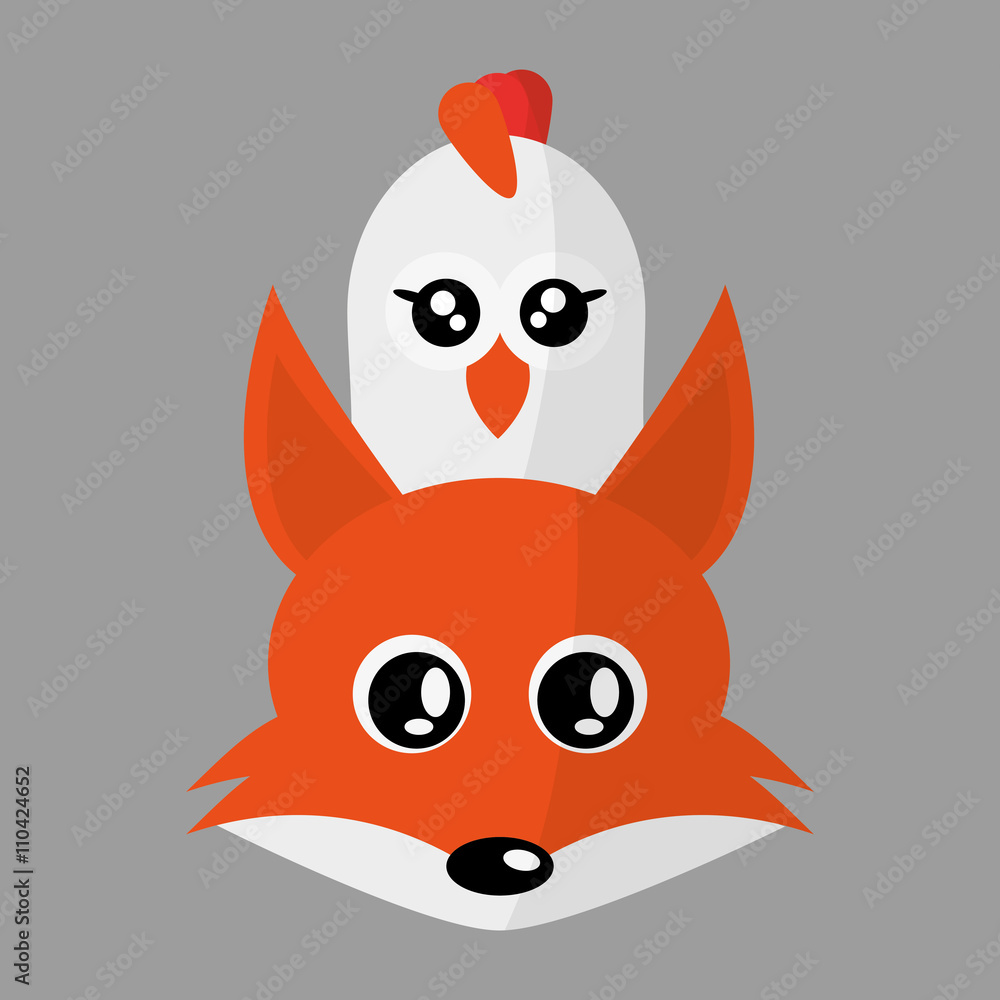 Animal face design. cartoon icon. vector illustration Animal face design. cartoon icon. vector illustration
