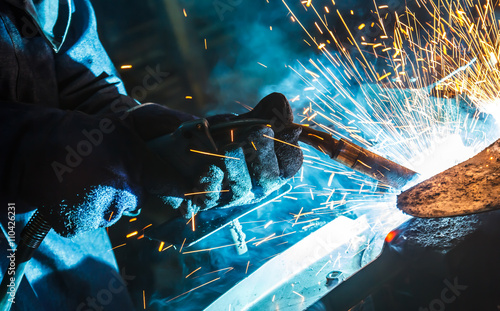 welder Industrial automotive part in factory