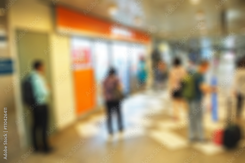 Blurred abstract background of People walking in the mall Blurred abstract background of People walking in the mall