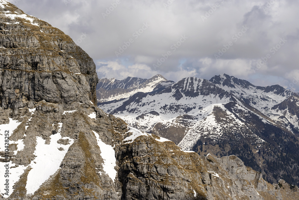 rocks of Pegherolo peak, Orobie