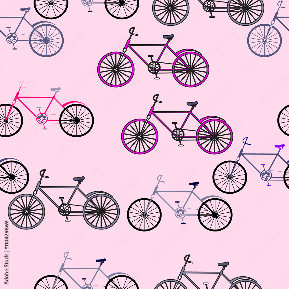 Fototapeta premium seamless background with bicycles