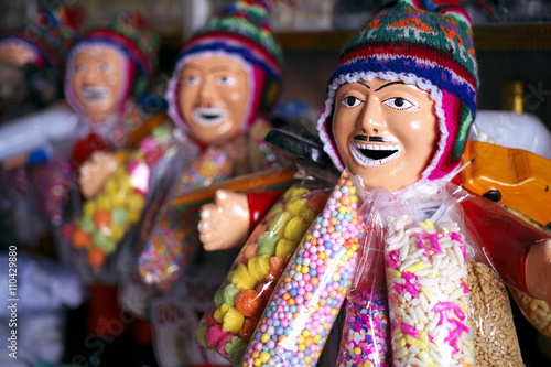 Traditionelle Ekeko-Puppen in La Paz, Bolivien