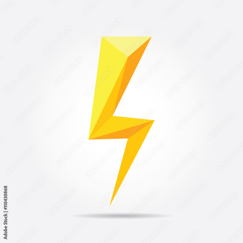 Polygonal Lightning Icon in Vector. Lightning Logo Polygonal Lightning Icon in Vector. Lightning Logo