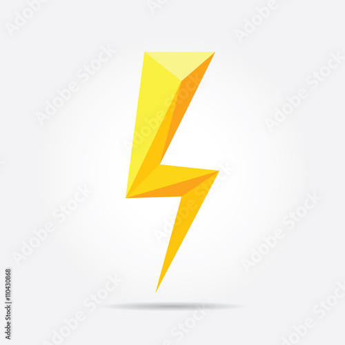 Polygonal Lightning Icon in Vector. Lightning Logo
