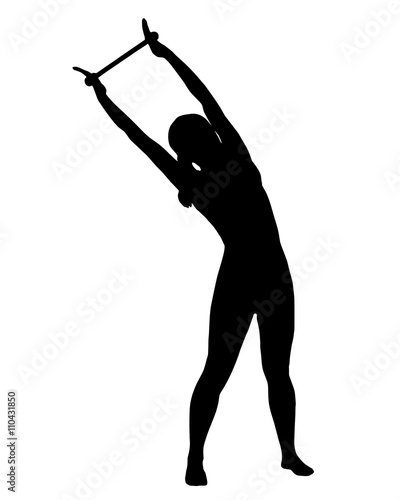 Silhouette einer Frau beim Training