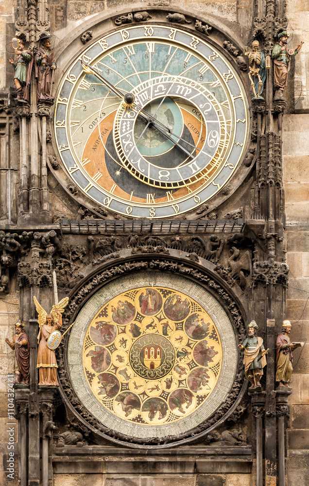Astronomical Clock Orloj in the Old Square of Prague