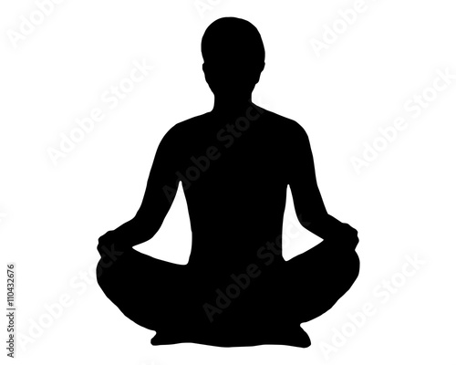 Silhouette einer Frau beim Yoga