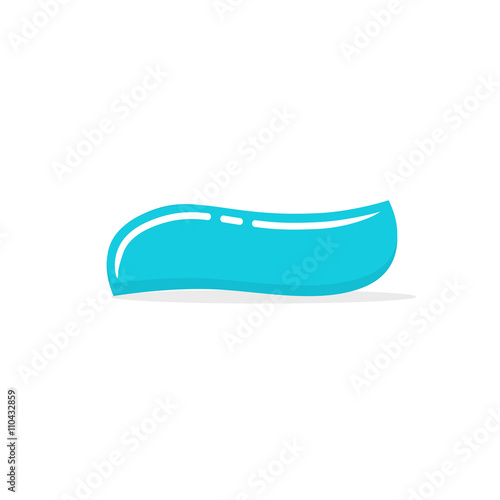 Blue toothpaste drop vector illustration, gel drop blob, cream fragment isolated on white background
