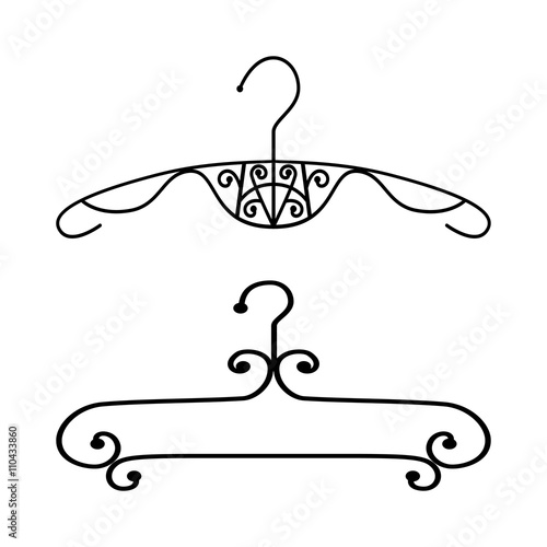 Silhouette vintage clothes hanger 