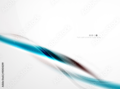 Blue glossy silk wave design template