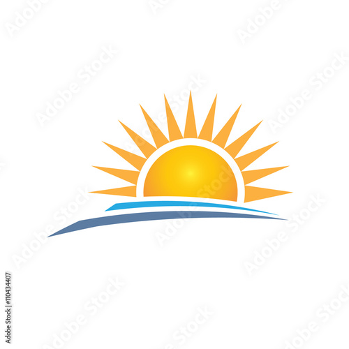 Sunrise logo design. Vector graphic design