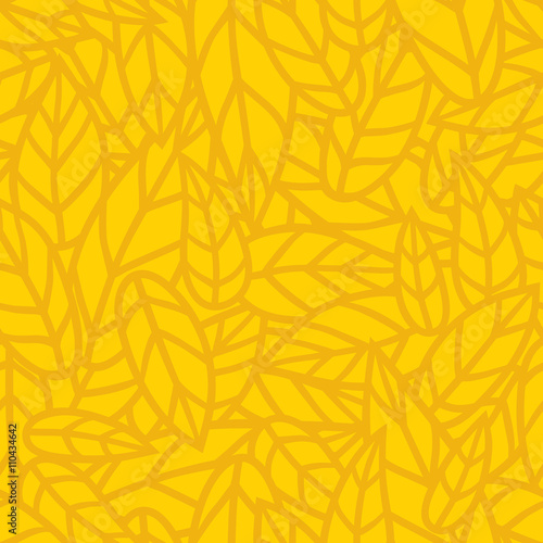 Yellow leaf nature seamless vector pattern