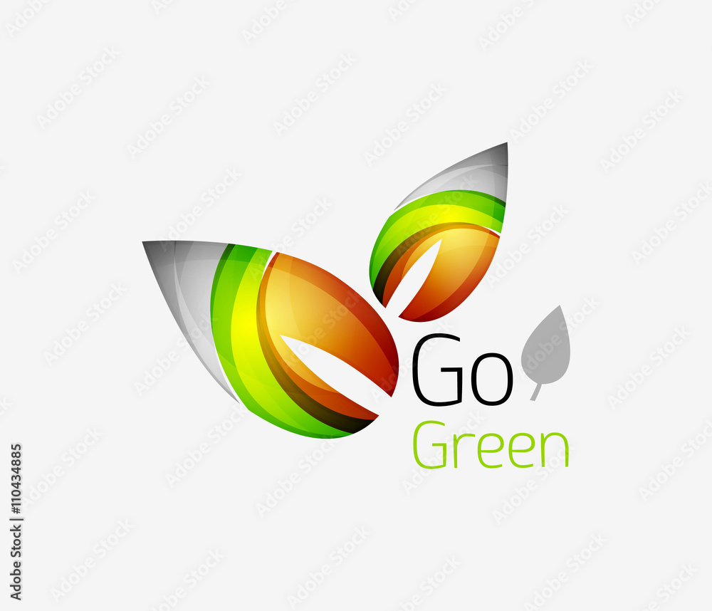 Minimalistic modern abstract leaf design, nature logo Minimalistic modern abstract leaf design, nature logo