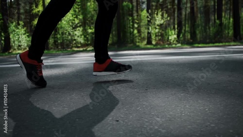 Wallpaper Mural SLOW MOTION Closeup of man jogging and training for marathon. Torontodigital.ca