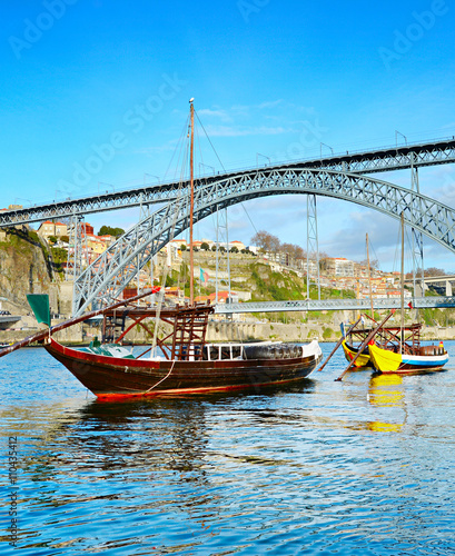 Rabelo boats in Porto, Portugal