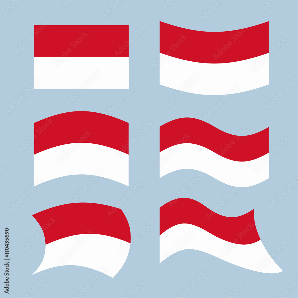 Monaco flag. Set of flags of Monaco Republic in various forms. D Monaco flag. Set of flags of Monaco Republic in various forms. D
