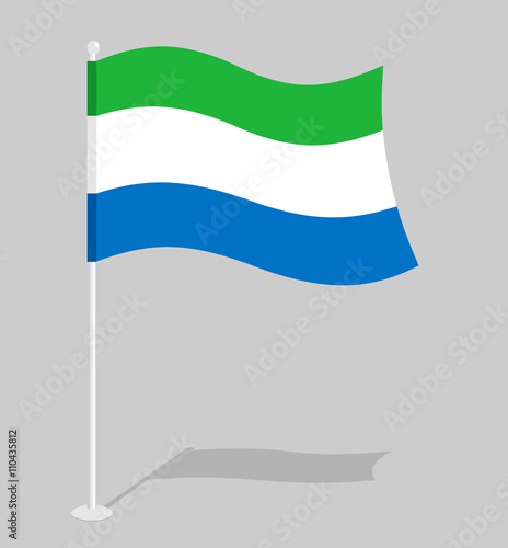 Sierra Leone font. Sierra Leones flag on letters. National Patri