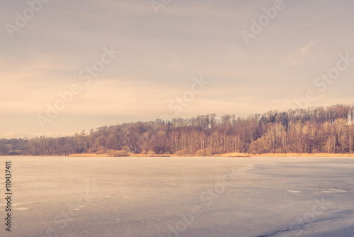 Frozen lake in Scandinavia