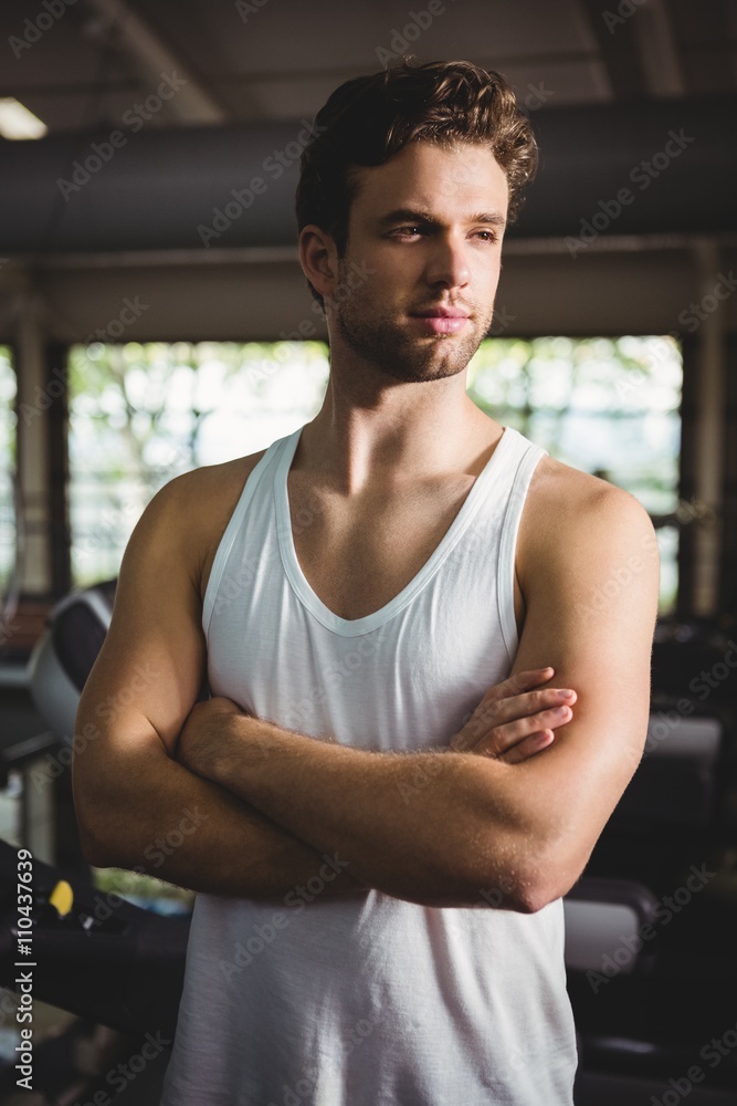 Handsome man standing in gym Handsome man standing in gym