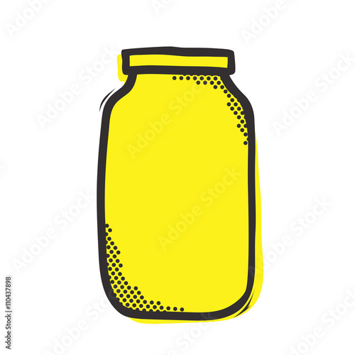 Empty mason jar isolated vector illustration popart style