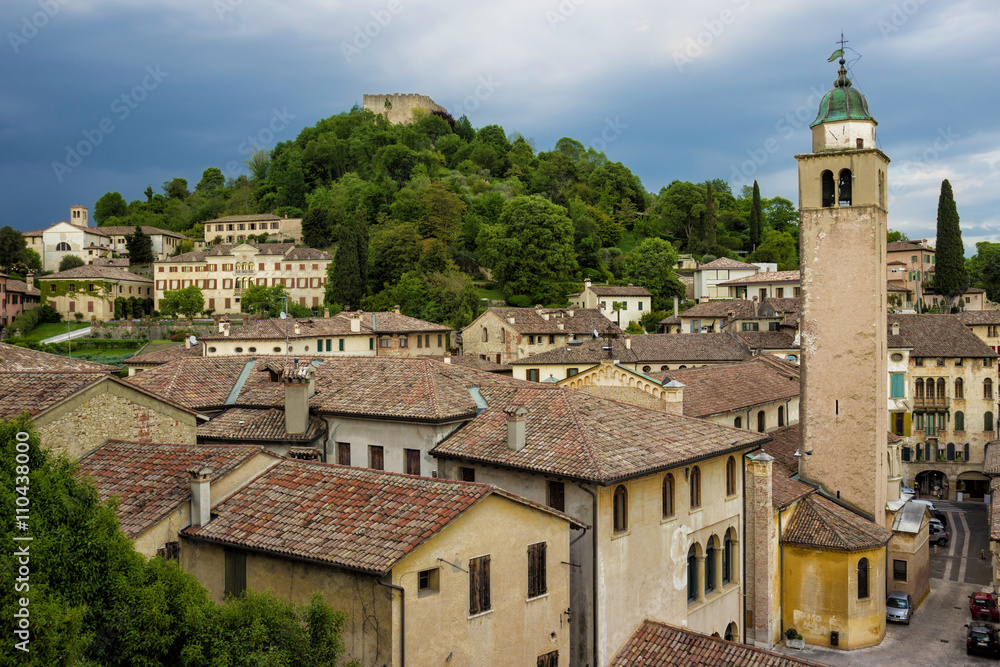 Panoramic view of Asolo, a picturesque italian village