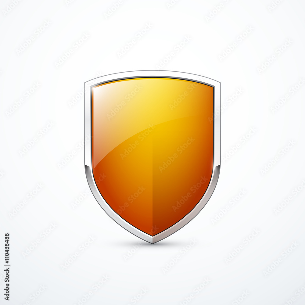 Vector orange shield Vector orange shield