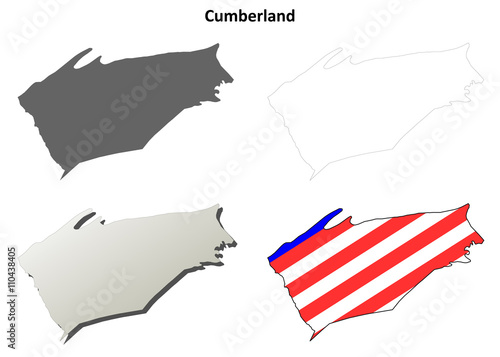 Cumberland County, Pennsylvania outline map set