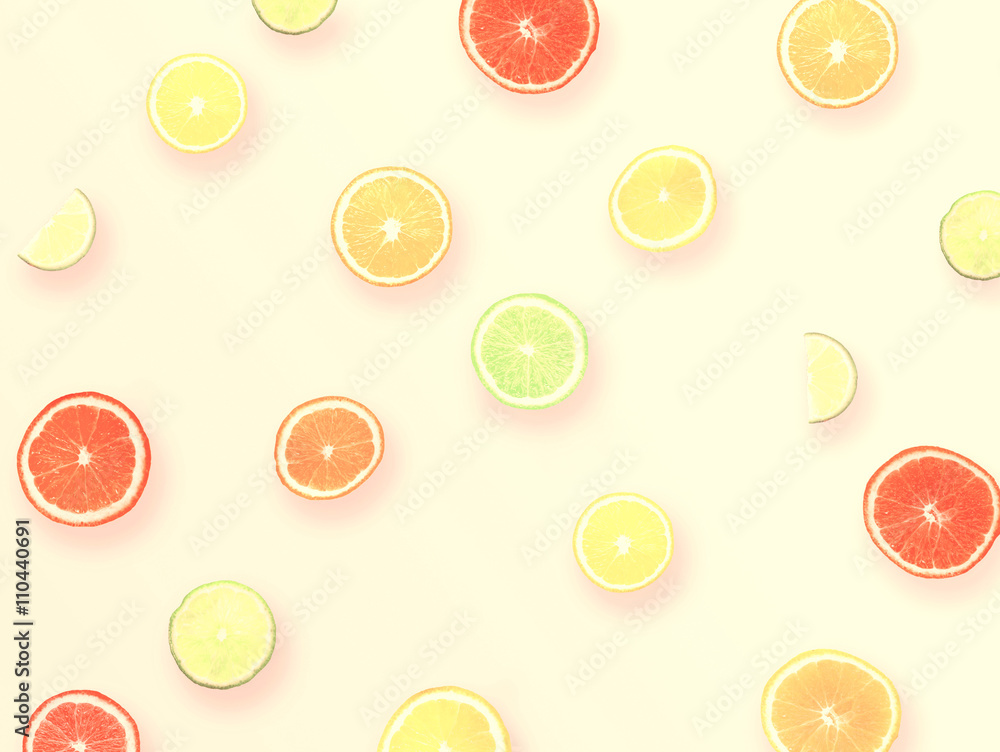 Natural Colorful Pattern Background Made of Citrus Fruits Orange
