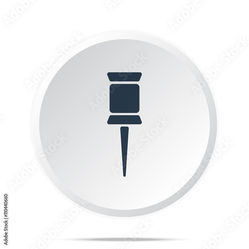 Black Pushpin icon on white web button