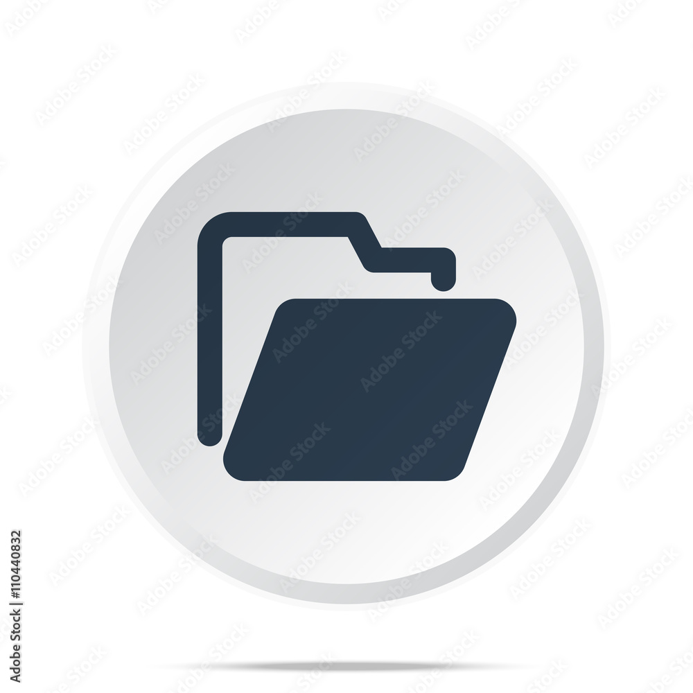 Black Folder icon on white web button Black Folder icon on white web button